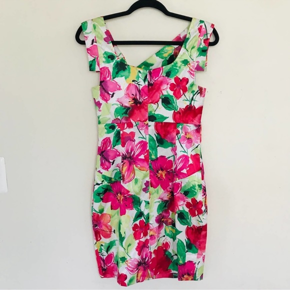 Black Halo Jackie O Satin Floral Mini Dress - Picture 4 of 9